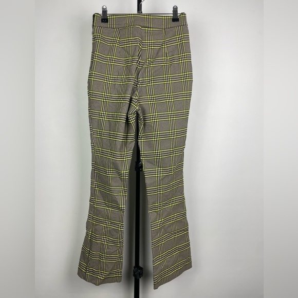 Urban Outfitters Black Green Checked‎ Plaid Cropped Flare Pants - Picture 3 of 10